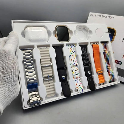 I20 Ultra Max Smart Watch with AirPods – 10-in-1 Premium Combo